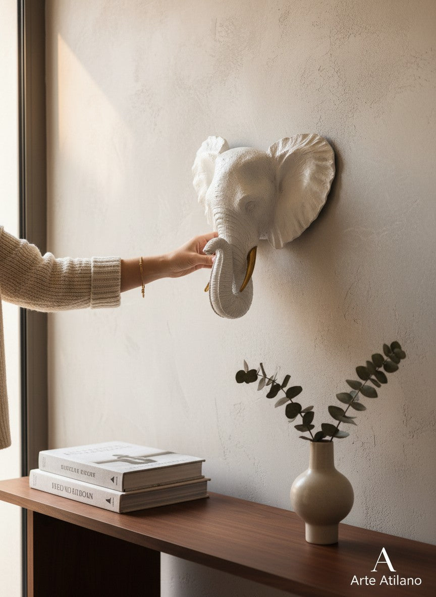 Elephant animal head trophies for wall decorations
