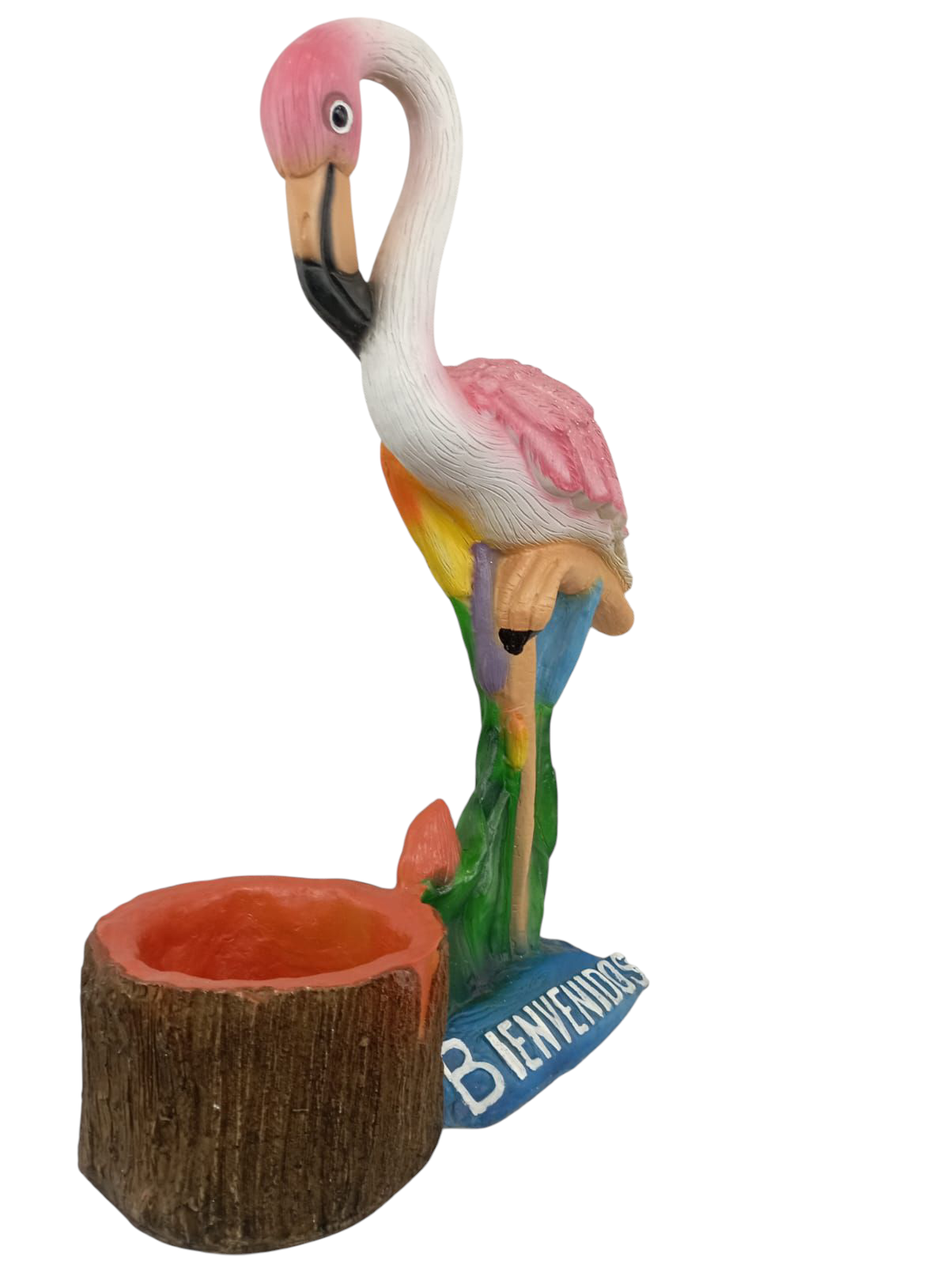 Flamingo macetero decorativo para jardín, exterior, inferior. Macetas y Esculturas.