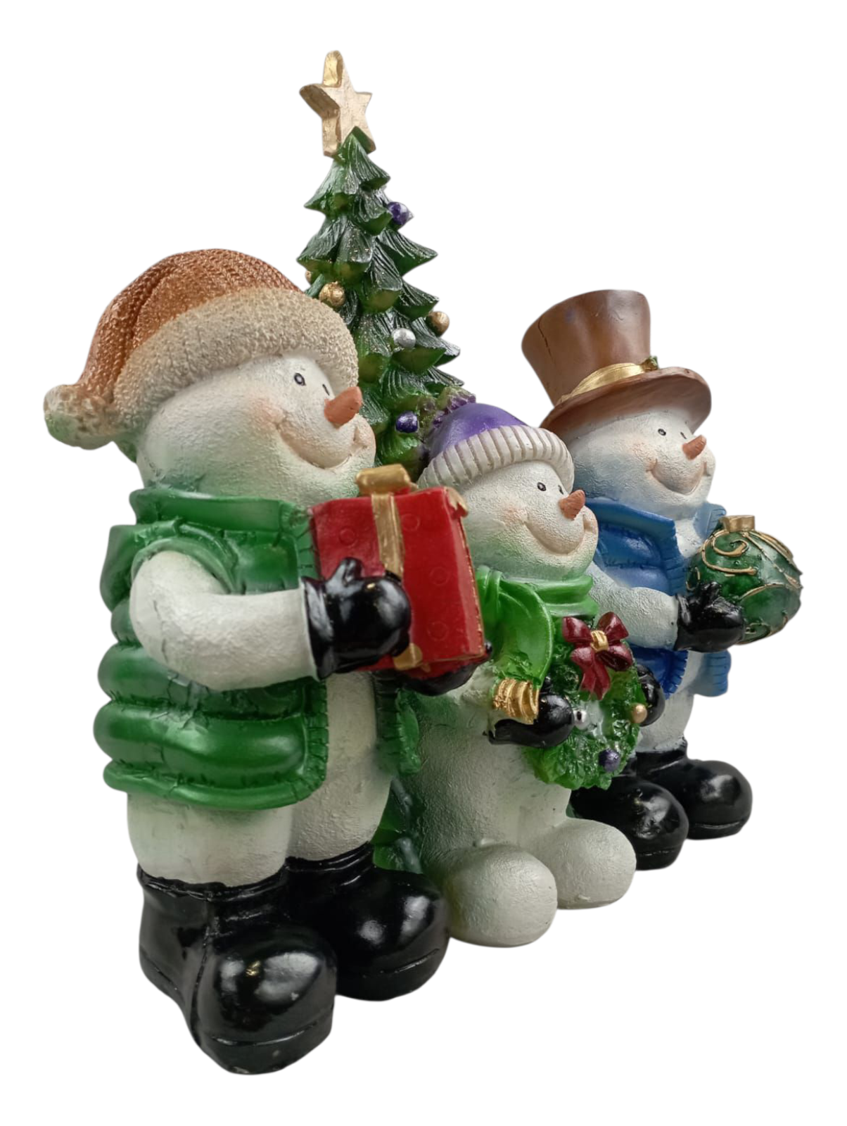 Decoraciones navideñas muñecos de nieve con árbol de navidad Decoración Navideña Familia de Muñecos de Nieve – Espíritu de Alegría y Calidez