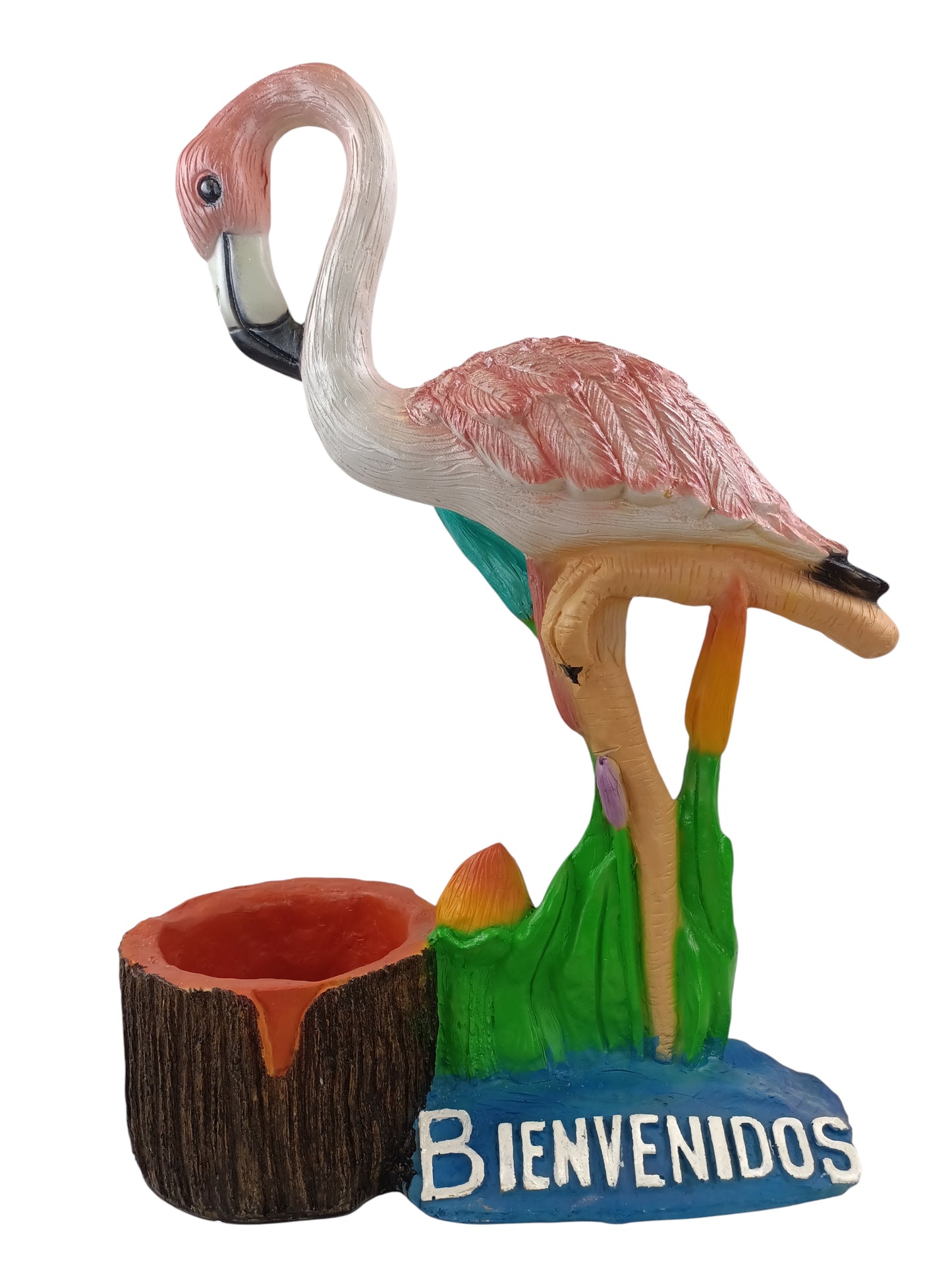 Flamingo macetero decorativo para jardín, exterior, inferior. Macetas y Esculturas.