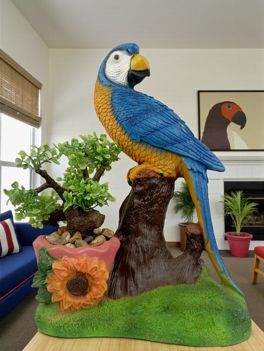 Figura escultura decorativa para jardín - Maceta guacamaya decoracion de anterior - Maceta para suculentas