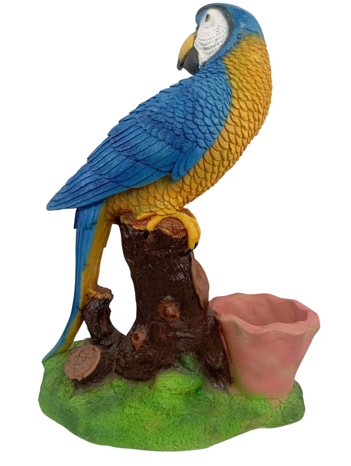 Figura escultura decorativa para jardín - Maceta guacamaya decoracion de anterior - Maceta para suculentas