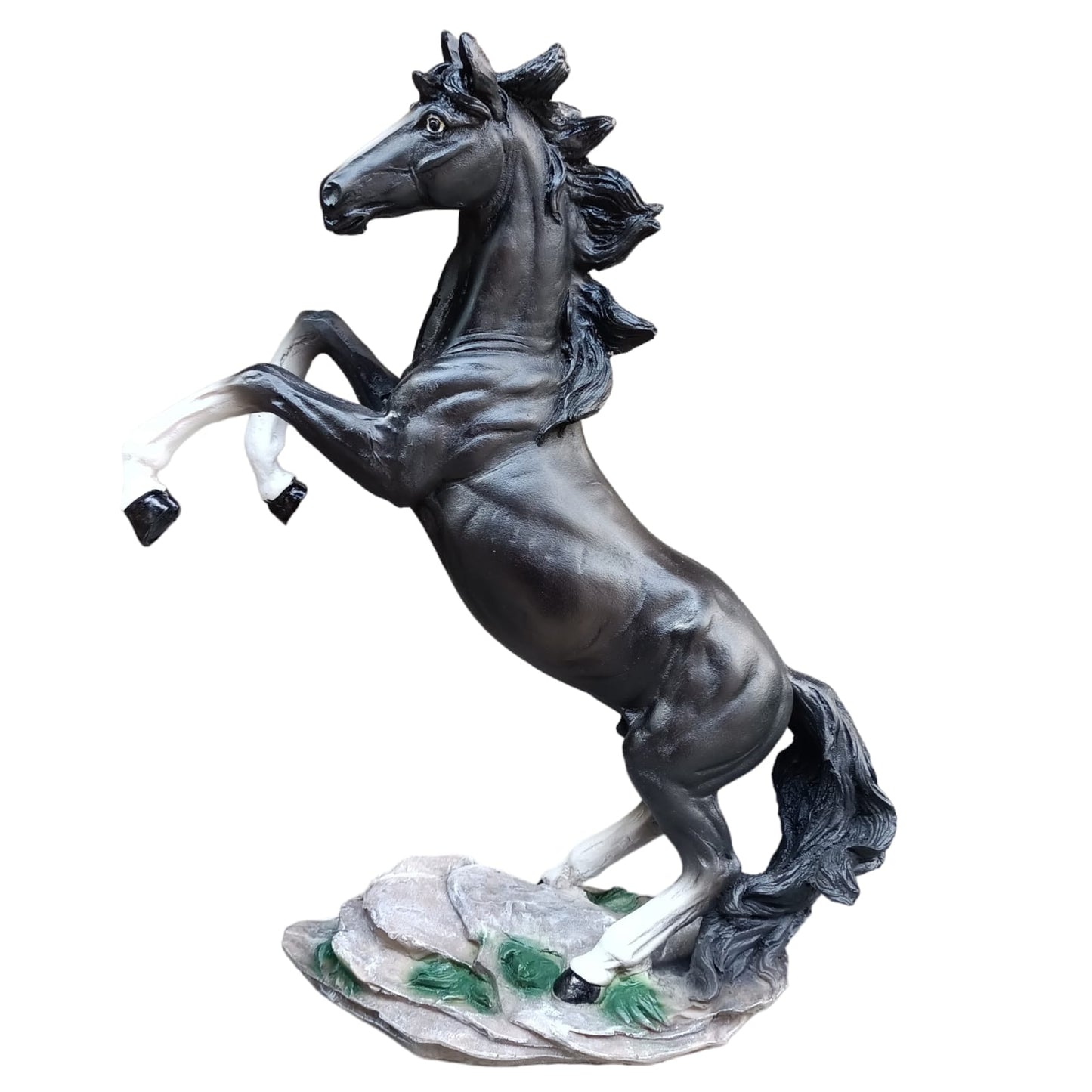 Caballo relinchando figuras decorativas para escritorio interior resina.