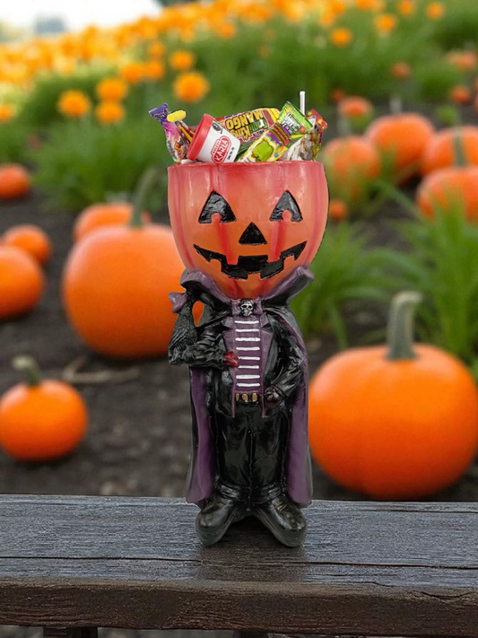 Calabacín dulcero porta caramelo figura decorativa día de muertos Halloween bombonera, decoracion de entrada.
