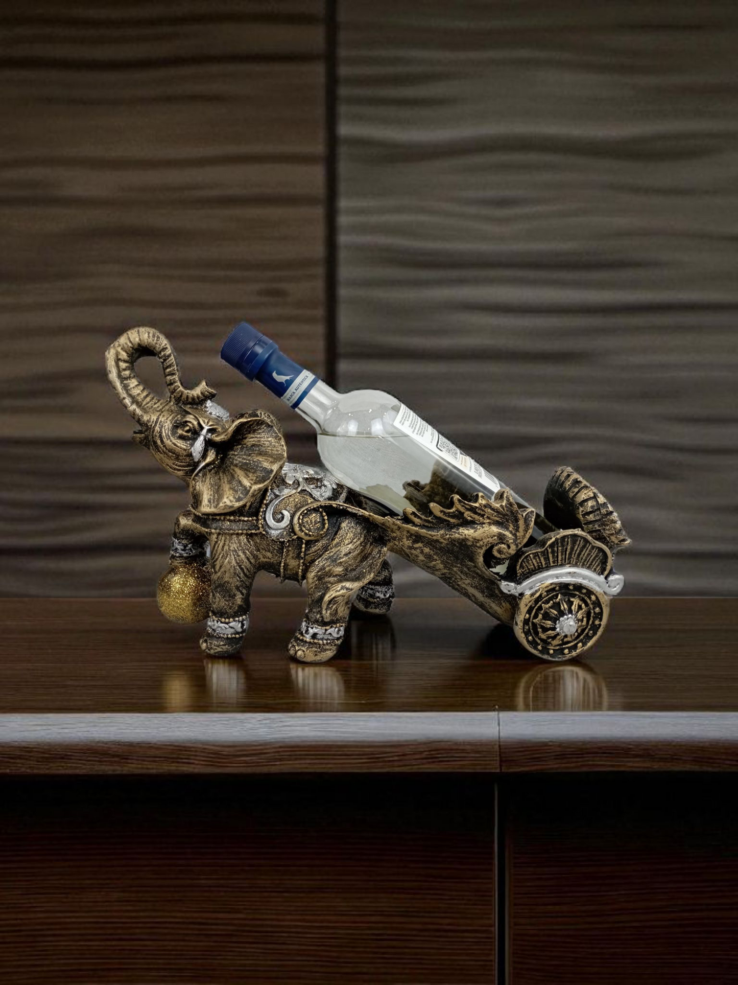 Elefante Porta Botella de Resina | Decoración Funcional para Vino o Licor