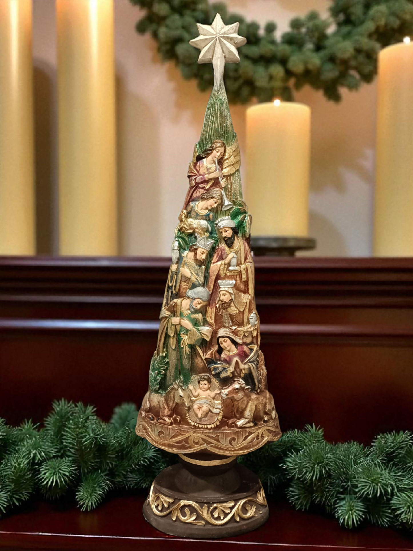 Árbol Navideño con Pesebre y Nacimiento – 75 cm