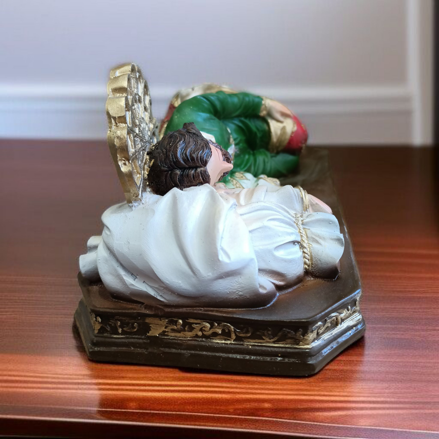 San José dormido durmiente descansando, San José Dormido de Resina 25 cm – Imagen Religiosa para Protección y Peticiones en el Hogar