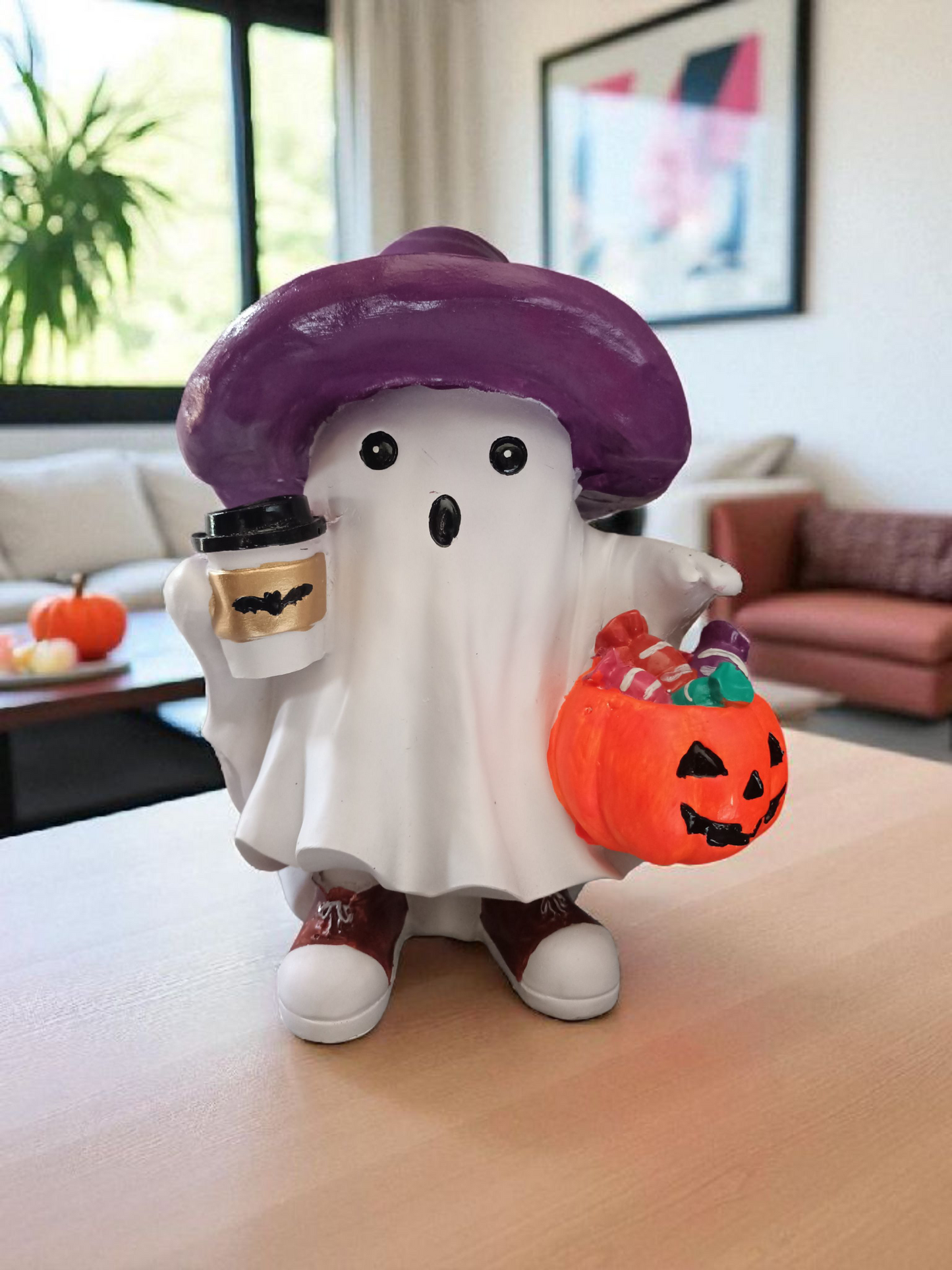 Adorno Fantasma – Resina 30 cm | Decoración de Halloween Detallada y Duradera | Adorno día de muertos