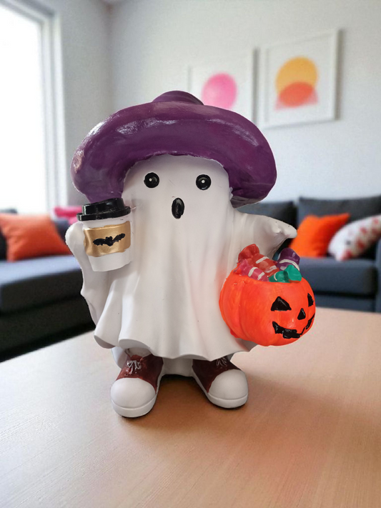 Adorno Fantasma – Resina 30 cm | Decoración de Halloween Detallada y Duradera | Adorno día de muertos