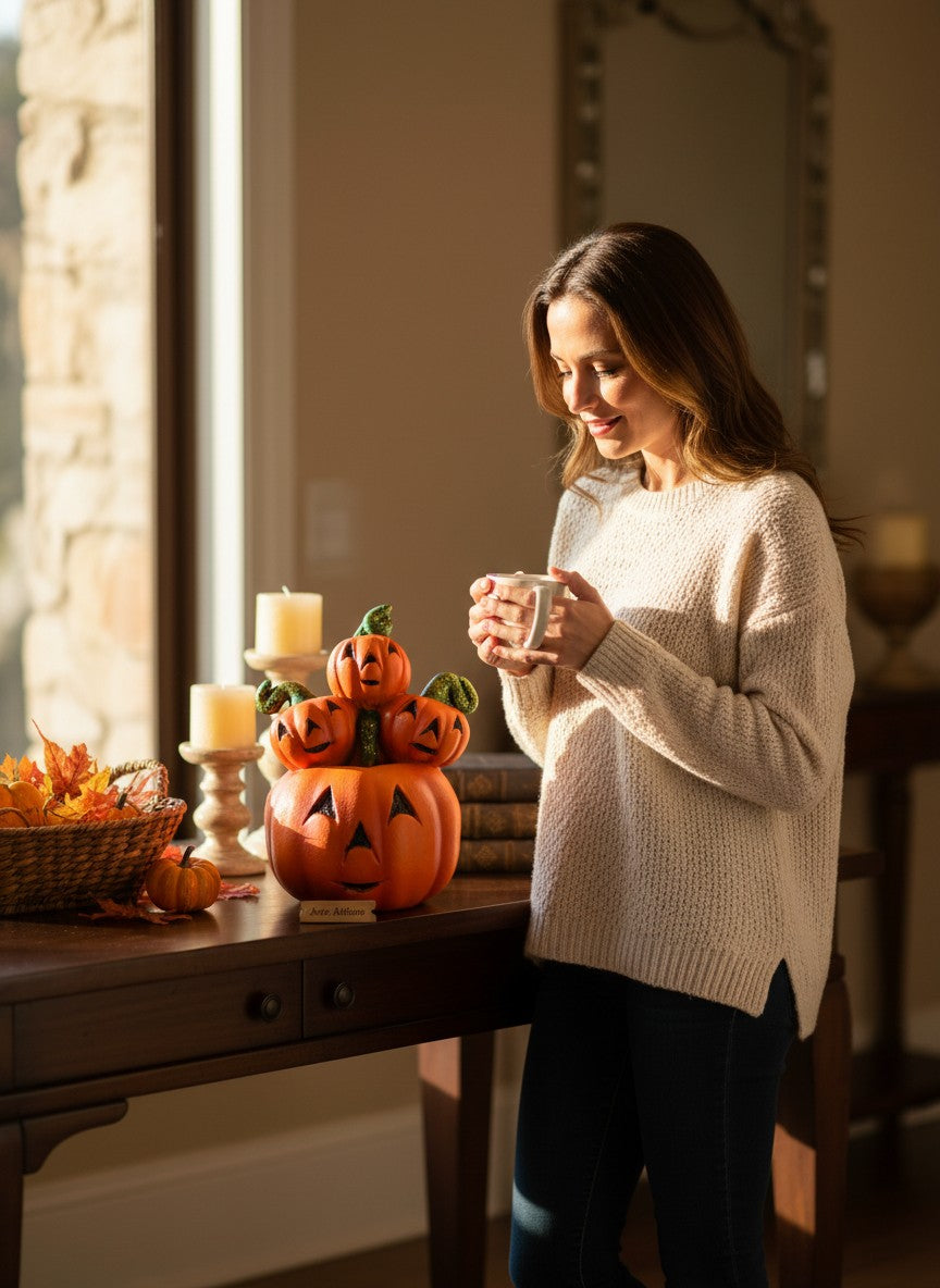 Calabaza Decorativa de Halloween – 20 cm | Adorno Temático para tu Hogar