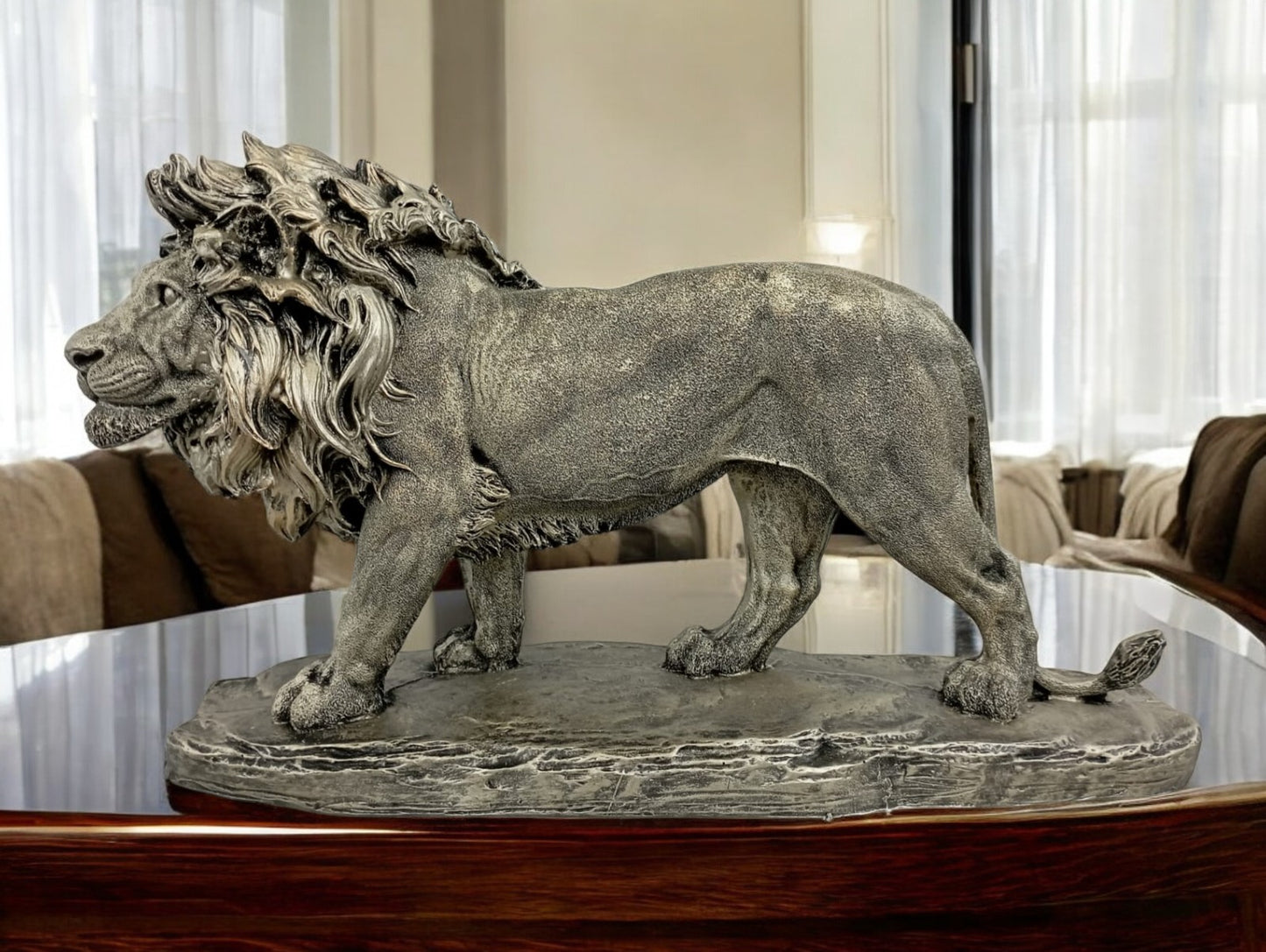 León decorativo moderno - Esculturas figuras para decoracion elegante- Arte Atilano