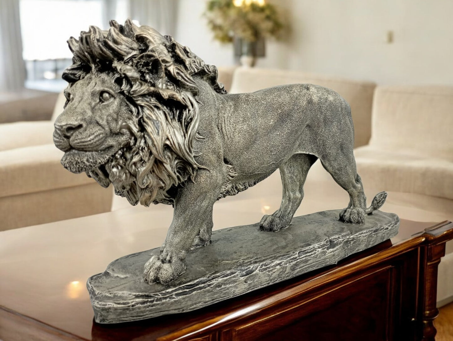 León decorativo moderno - Esculturas figuras para decoracion elegante- Arte Atilano