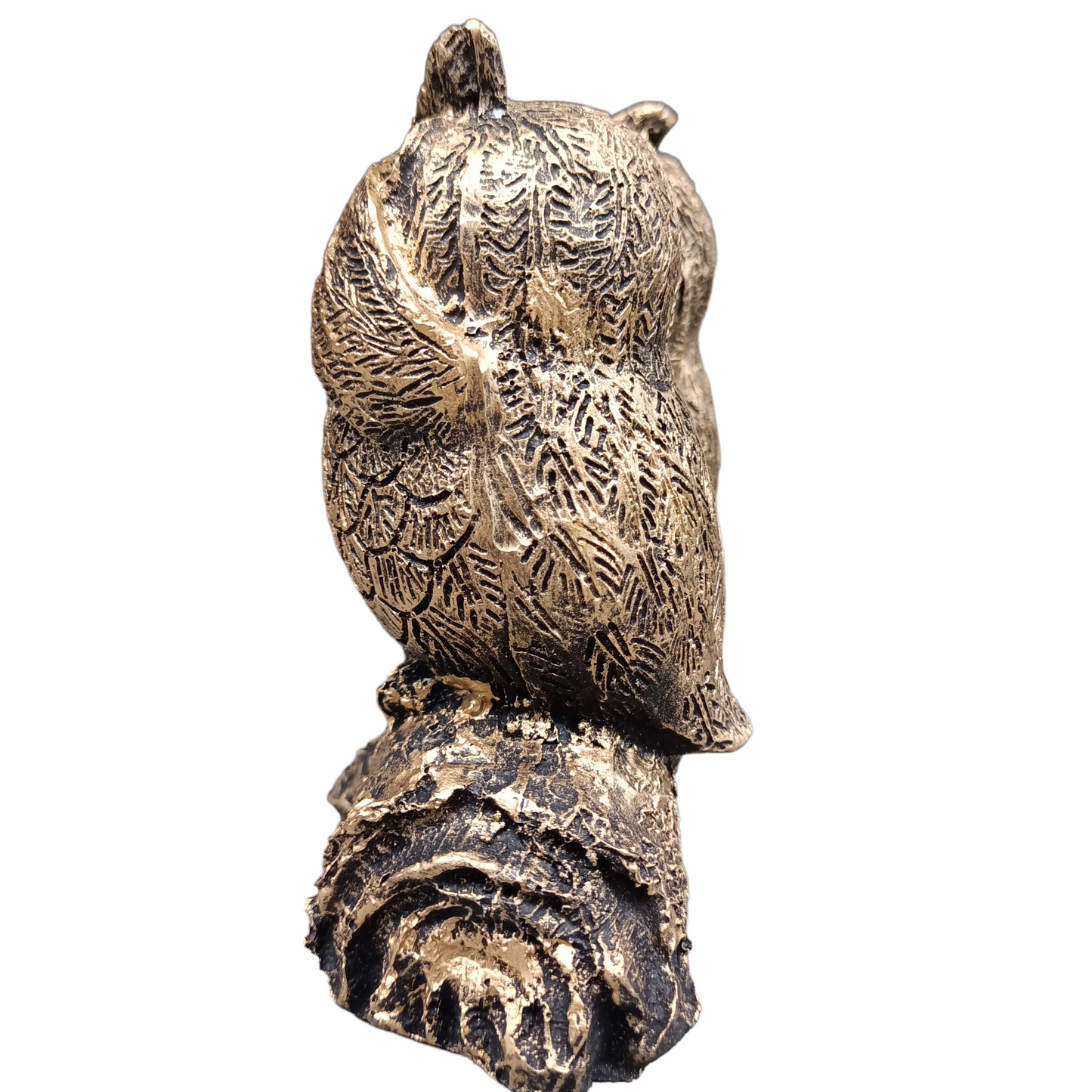 Decoración de Tres Búhos Sabios Virtudes, Estatua Figuras Decorativa para el Hogar (Dorado)