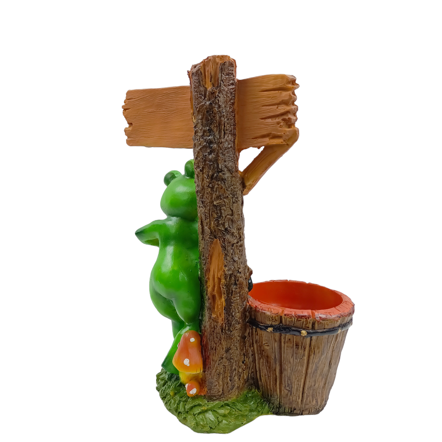 Maceta decorativa con rana y letrero "Bienvenidos" – Ideal para mini plantas