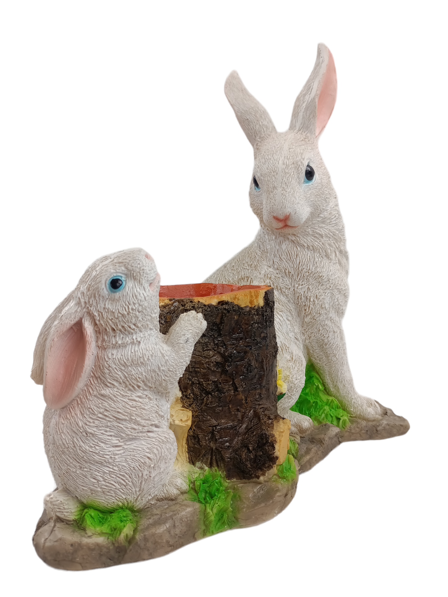 Maceta Decorativa Conejo de Resina 29 cm | Figura de Conejo con Maceta para Jardín, Terraza y Hogar | Adorno Ornamental Artesanal