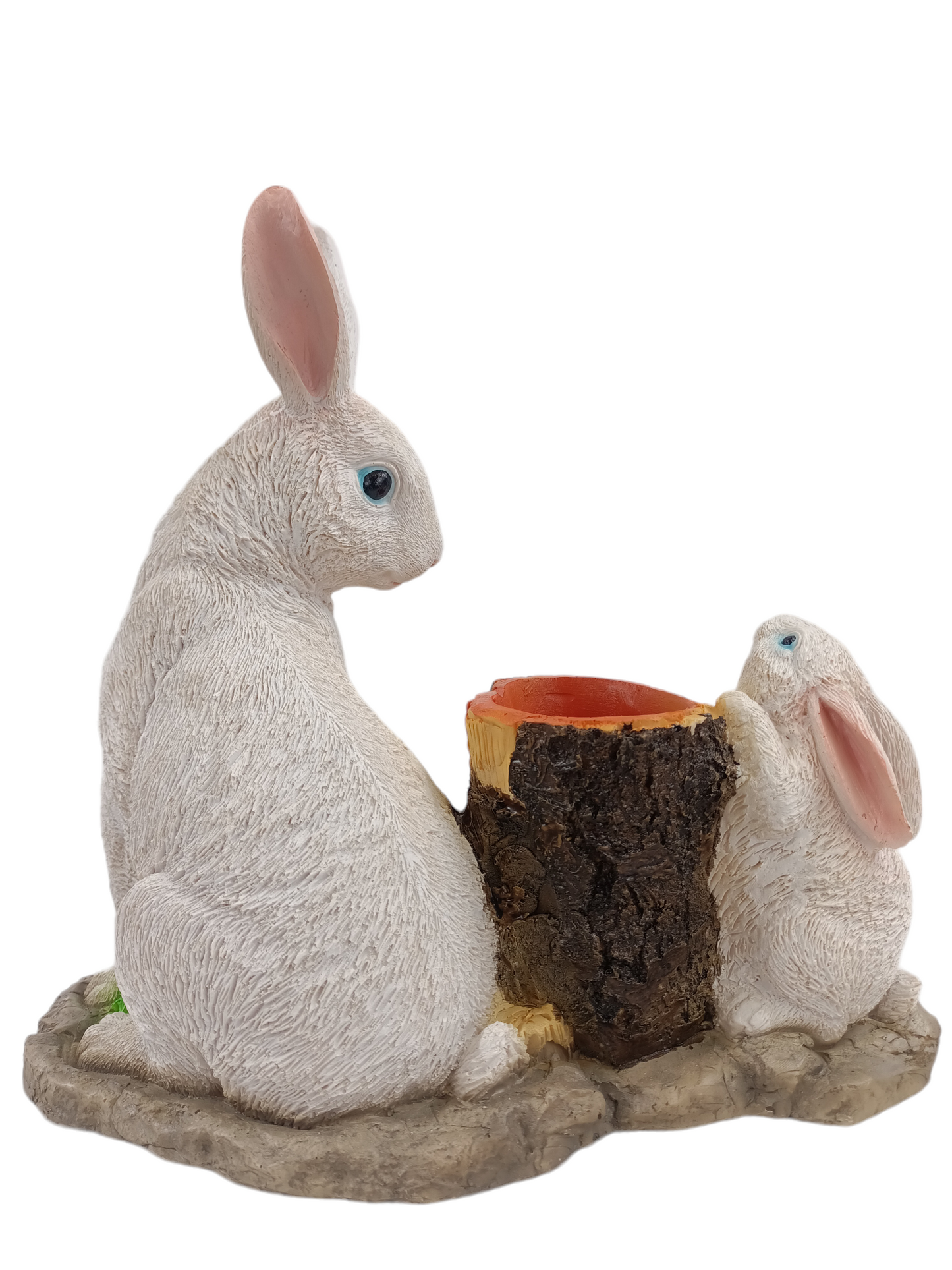 Maceta Decorativa Conejo de Resina 29 cm | Figura de Conejo con Maceta para Jardín, Terraza y Hogar | Adorno Ornamental Artesanal