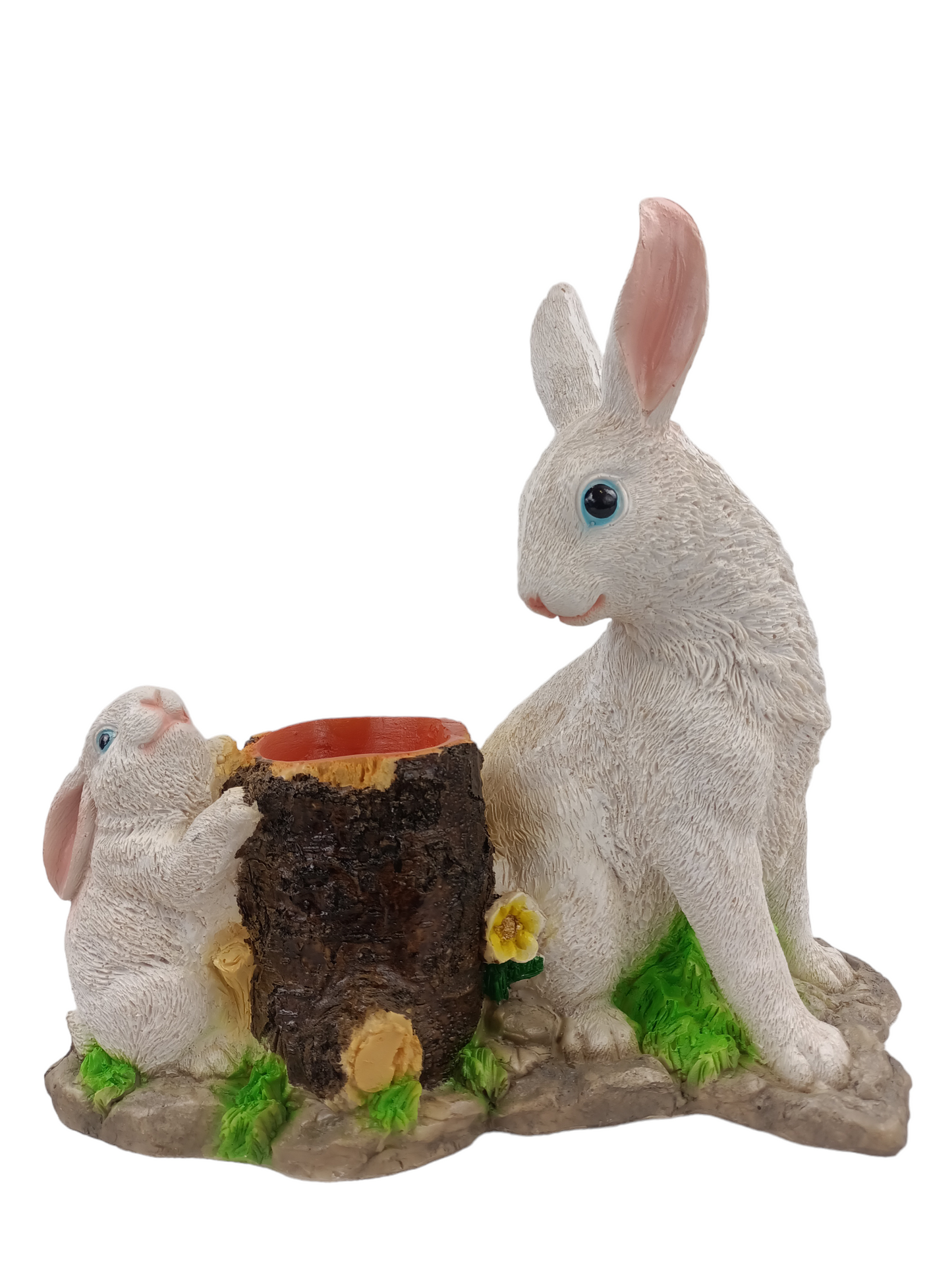 Maceta Decorativa Conejo de Resina 29 cm | Figura de Conejo con Maceta para Jardín, Terraza y Hogar | Adorno Ornamental Artesanal