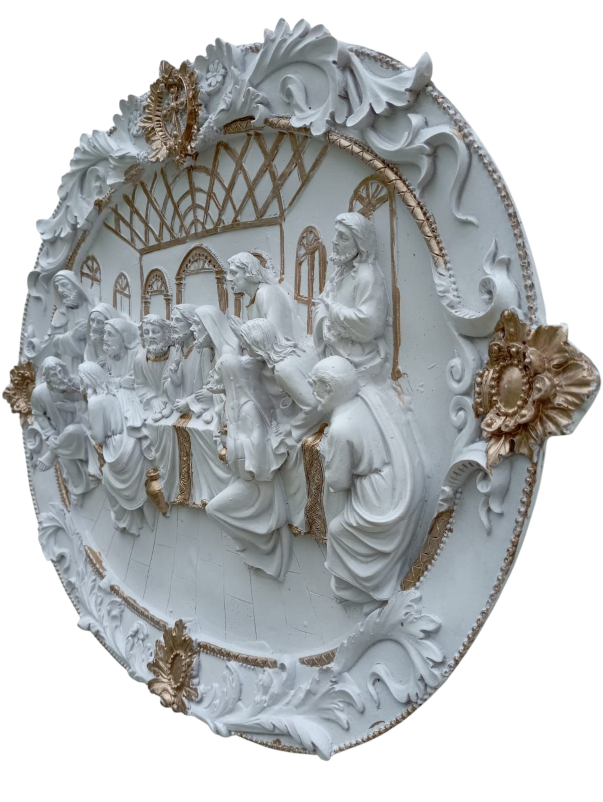 Última Cena Ovalada de Resina para Pared | Decoración Religiosa