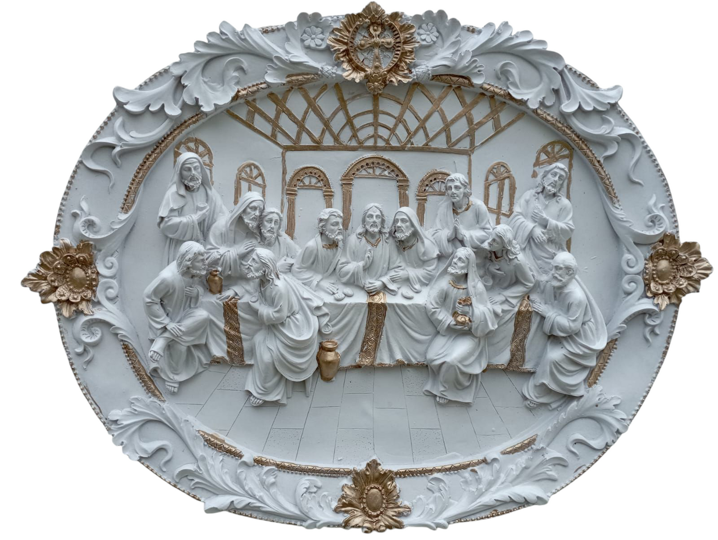 Última Cena Ovalada de Resina para Pared | Decoración Religiosa