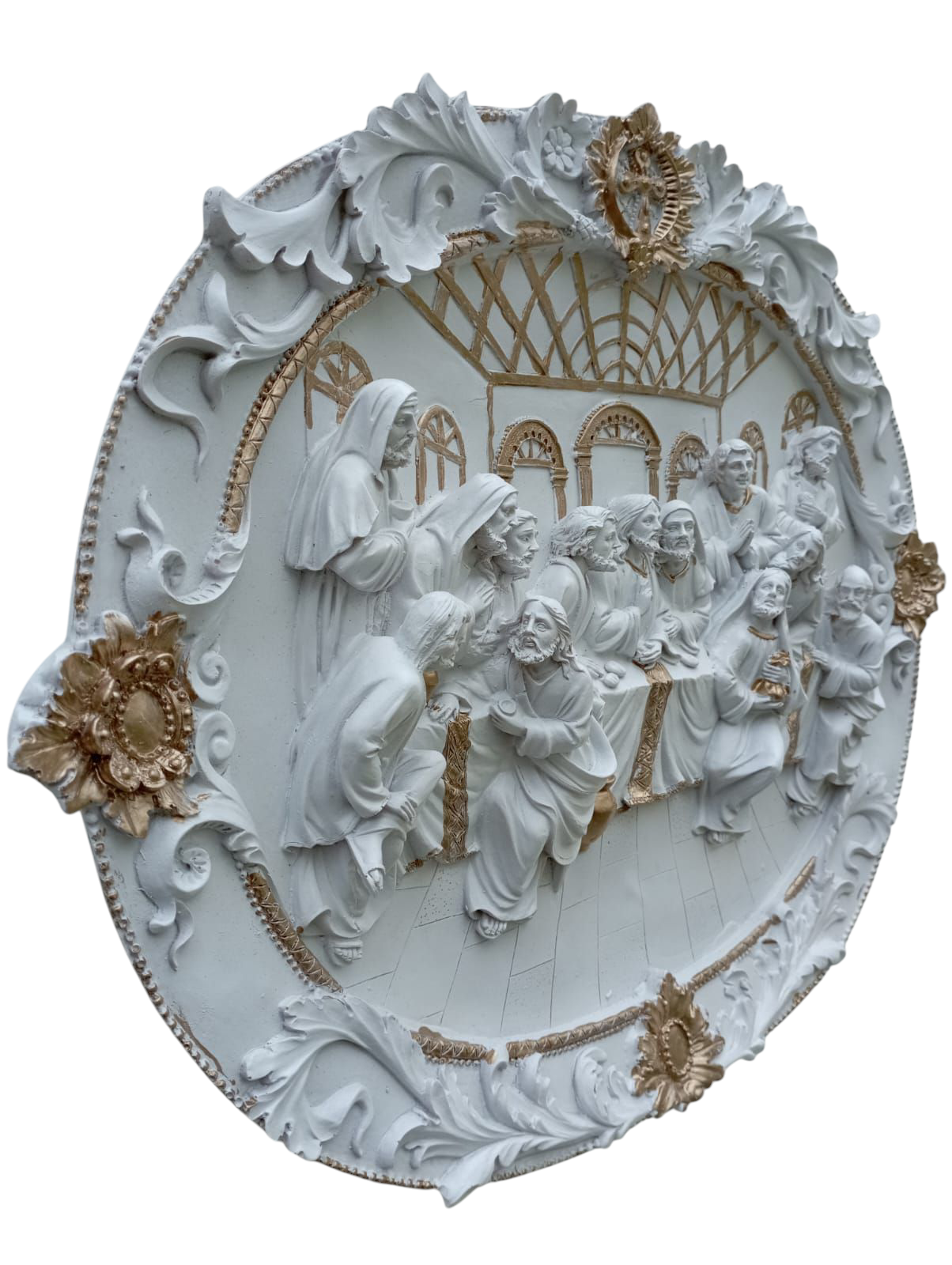 Última Cena Ovalada de Resina para Pared | Decoración Religiosa