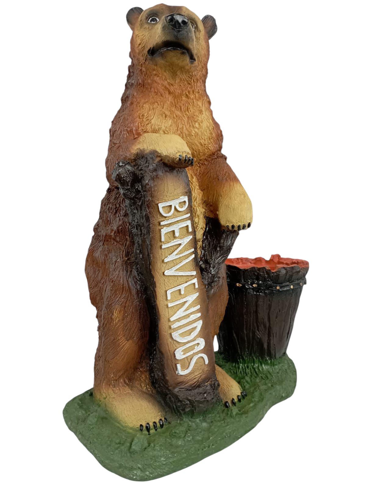 Oso Decorativo “Bienvenidos” y Maceta para Jardín
