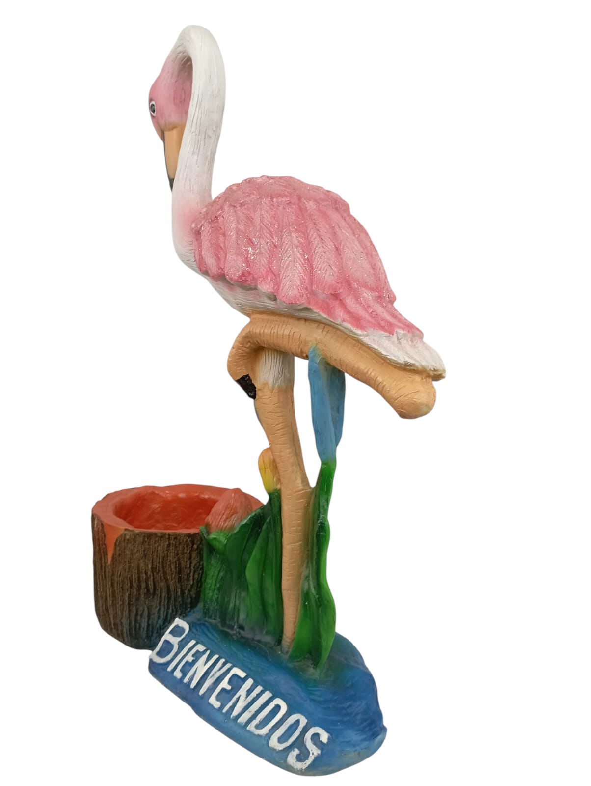Flamingo macetero decorativo para jardín, exterior, inferior. Macetas y Esculturas.
