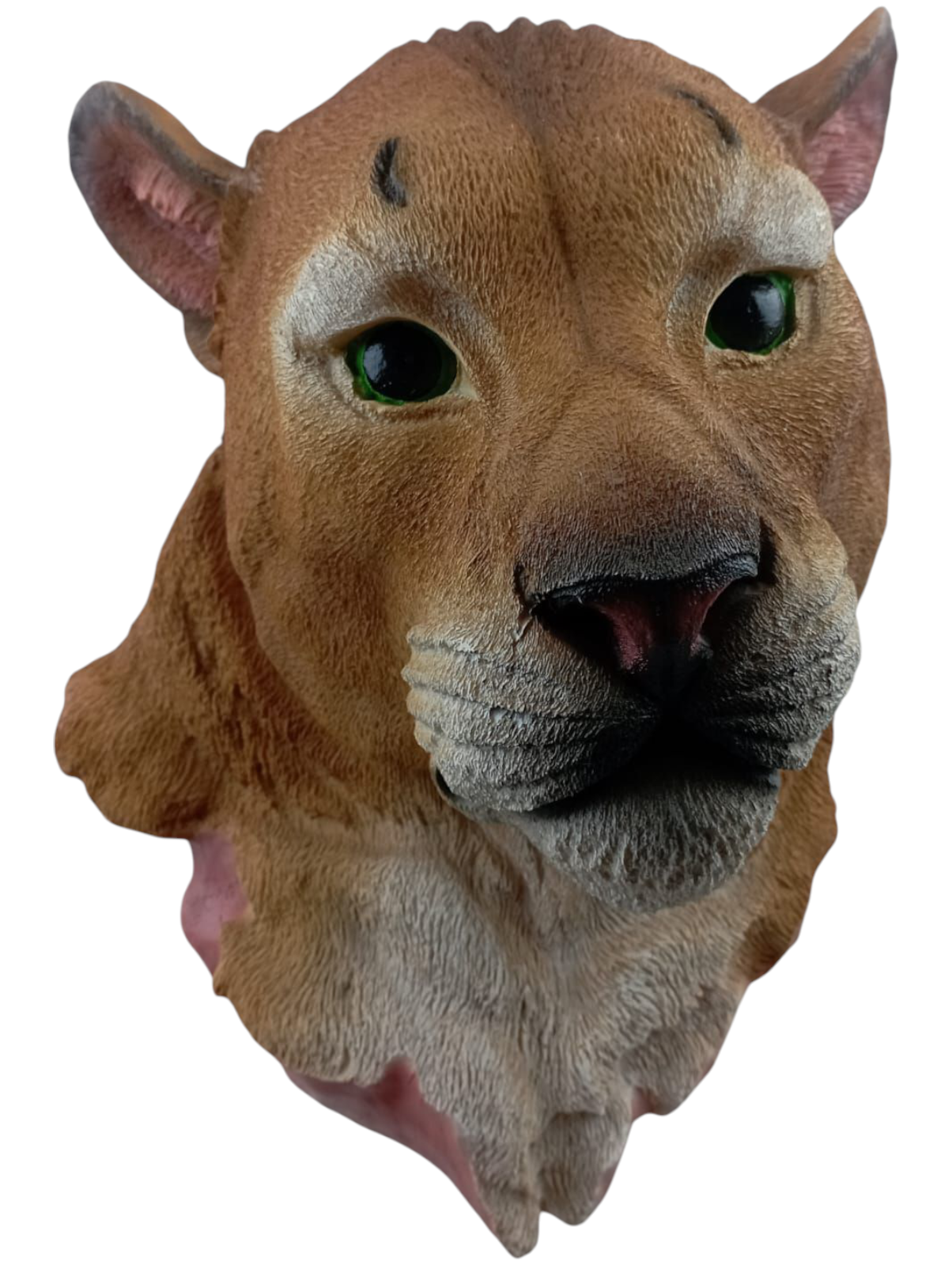 Cabeza de Puma Pantera Decorativa de Resina para Pared | Escultura de Animal Salvaje Realista | Adorno de Caza, Casa, Oficina o Bar