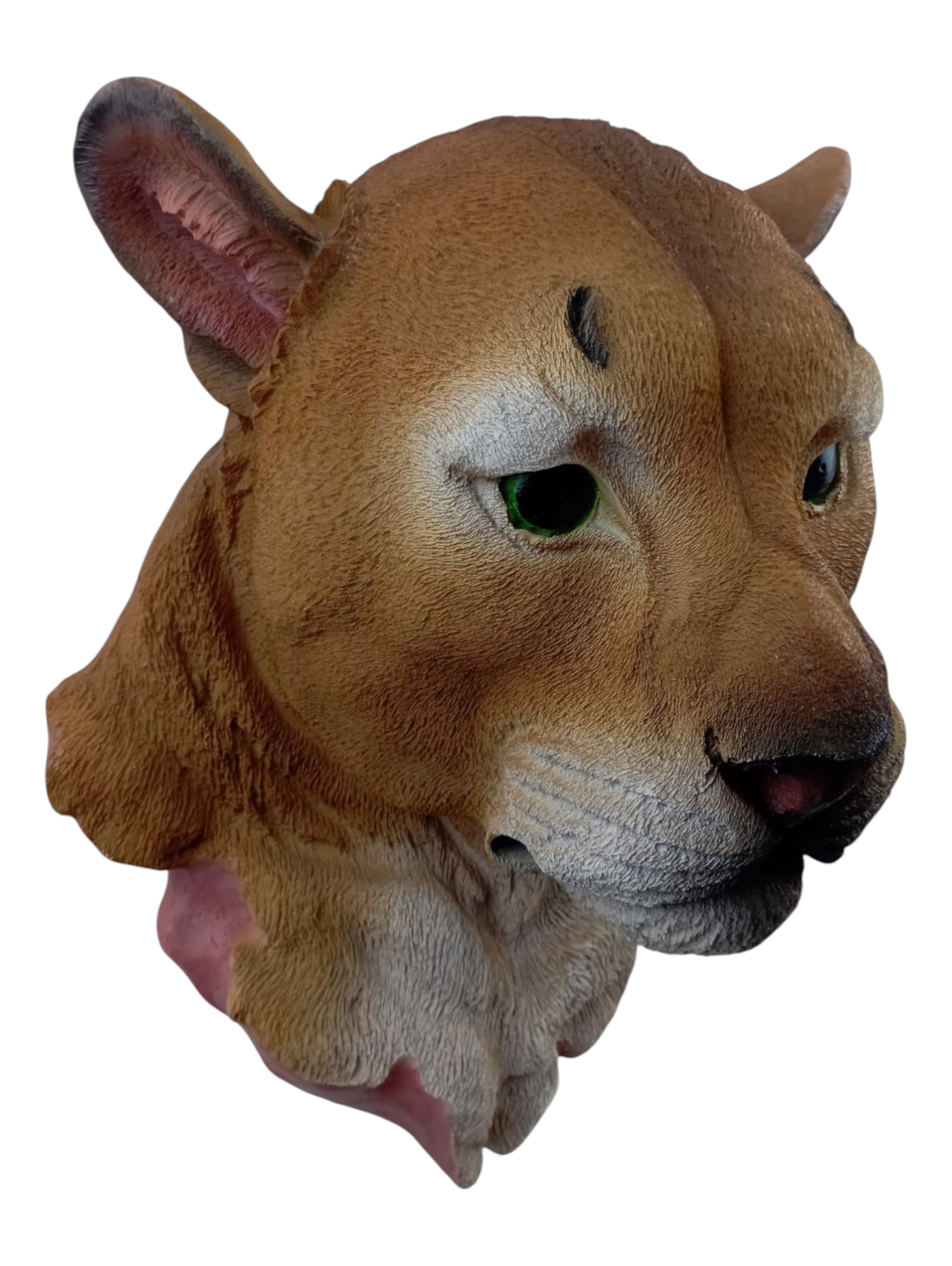 Cabeza de Puma Pantera Decorativa de Resina para Pared | Escultura de Animal Salvaje Realista | Adorno de Caza, Casa, Oficina o Bar