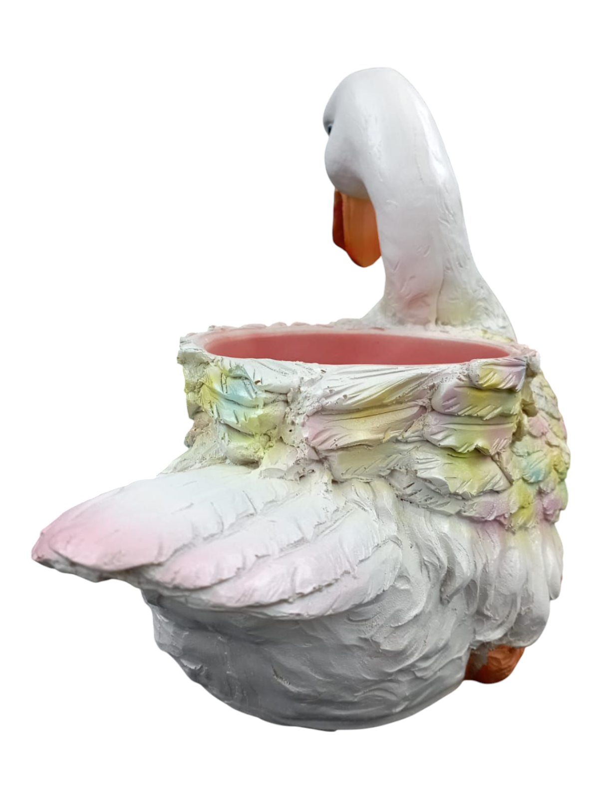 Maceta Decorativa en Forma de Pato de Resina | Figura de Pato Blanco para Jardín, Terraza y Hogar | Adorno Ornamental 23 cm