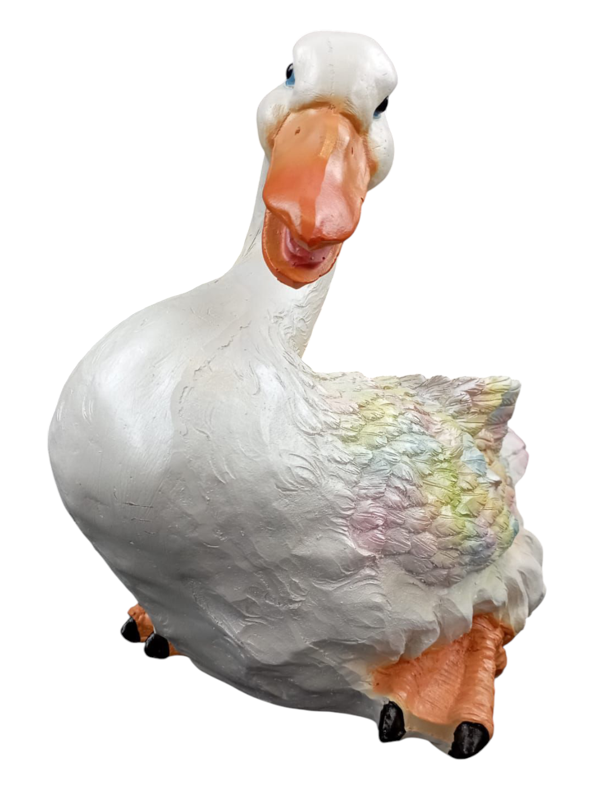 Maceta Decorativa en Forma de Pato de Resina | Figura de Pato Blanco para Jardín, Terraza y Hogar | Adorno Ornamental 23 cm