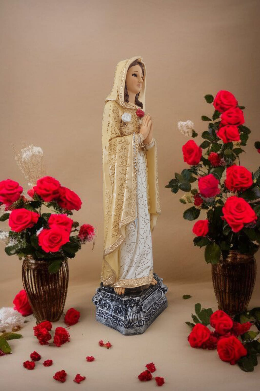Virgen de la Rosa Mística – Amor, Protección y Milagros | 30 cm