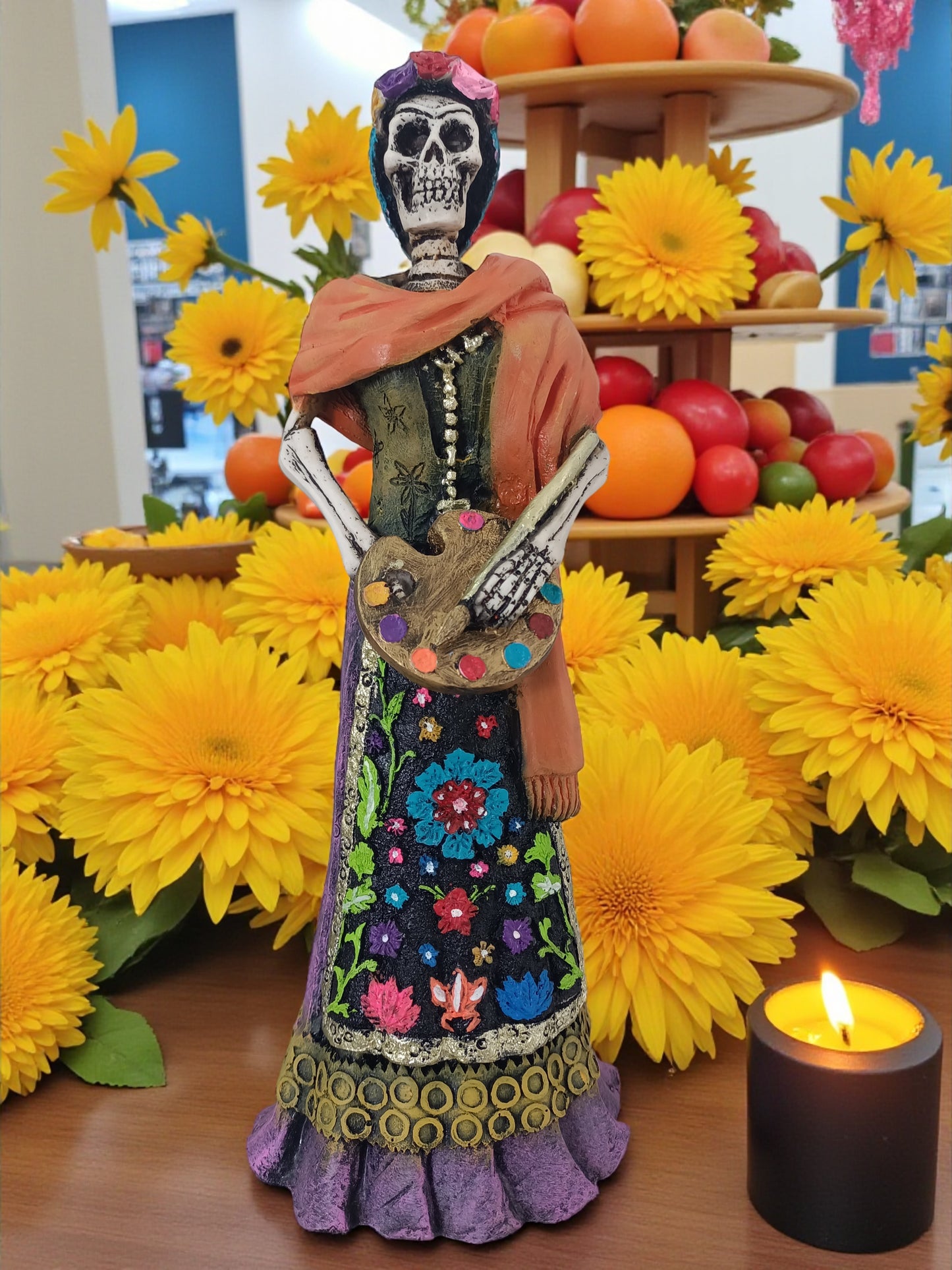 Catrina Frida de 30 cm día de muertos decoracion