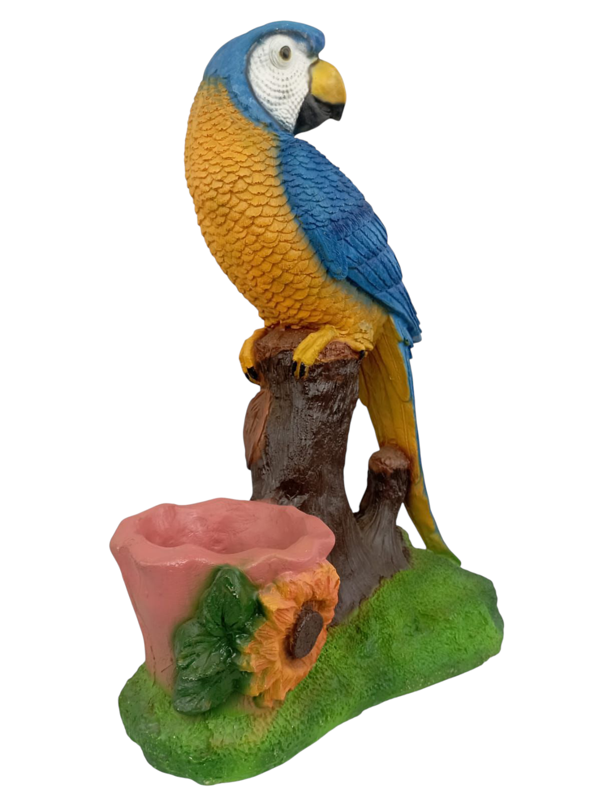 Figura escultura decorativa para jardín - Maceta guacamaya decoracion de anterior - Maceta para suculentas