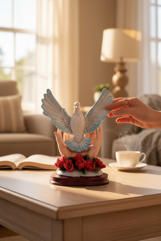 Escultura Mano Poderosa de Dios con Paloma – Símbolo de Bendición y Paz Espiritual