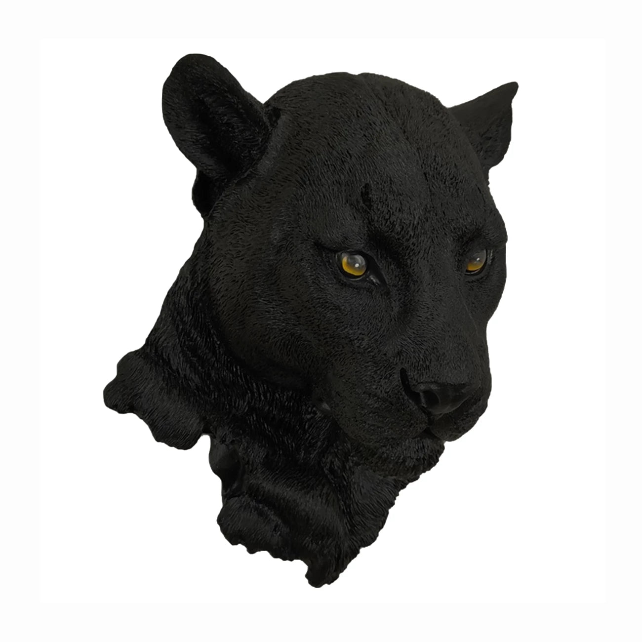 Cabeza de Puma Pantera Decorativa de Resina para Pared | Escultura de Animal Salvaje Realista | Adorno de Caza, Casa, Oficina o Bar