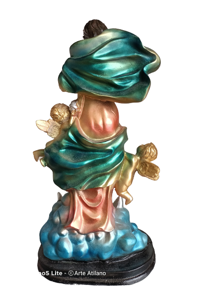 Virgen Desatanudos de resina 30 cm con ojos de cristal – Imagen religiosa católica para altar o decoración espiritual