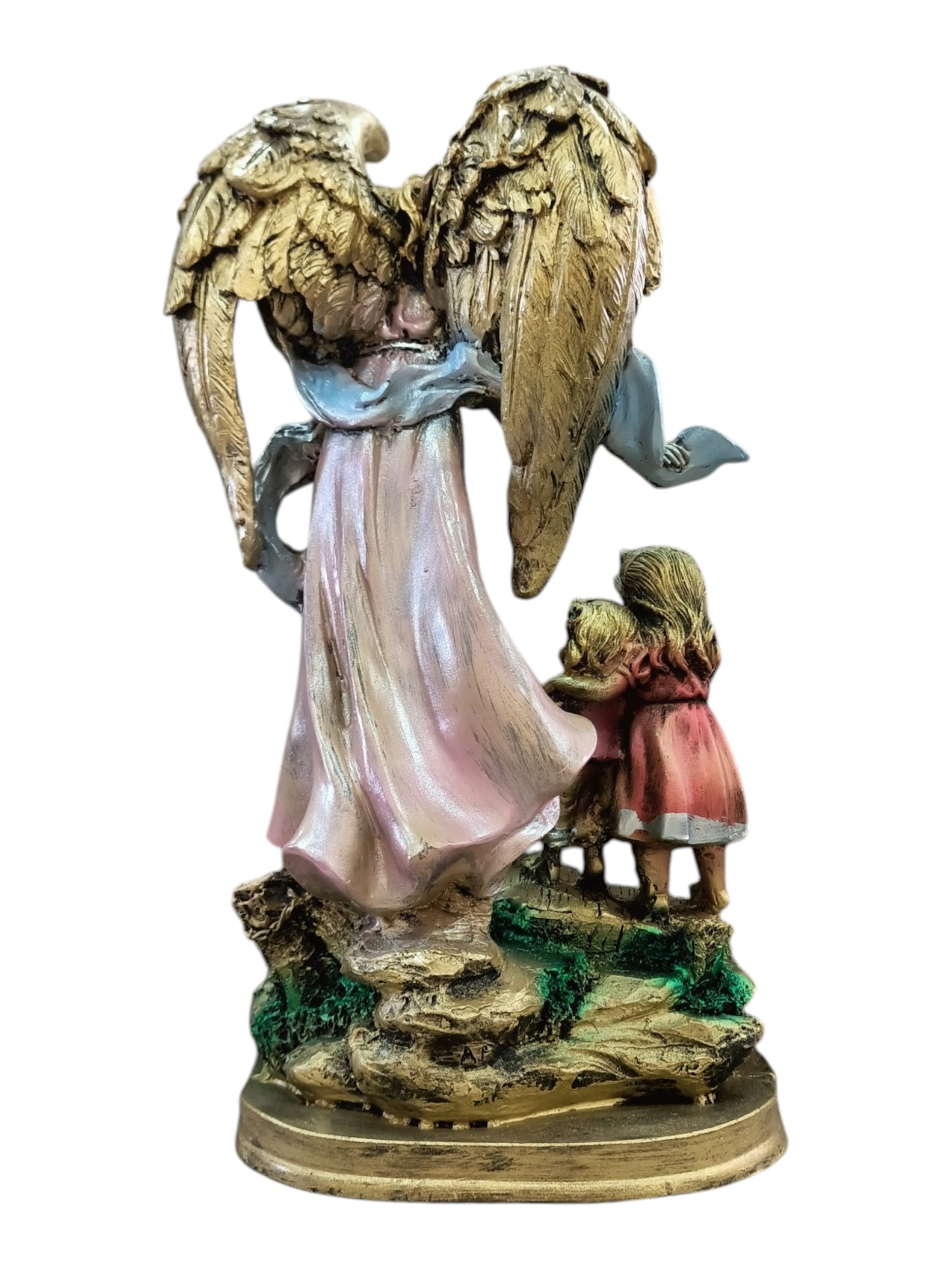 Guardian angel girl boy figure sculpture