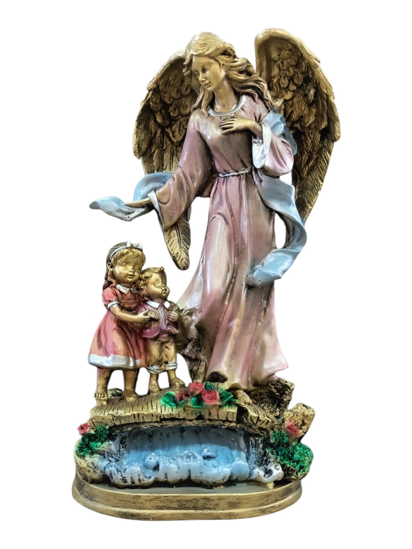 Guardian angel girl boy figure sculpture