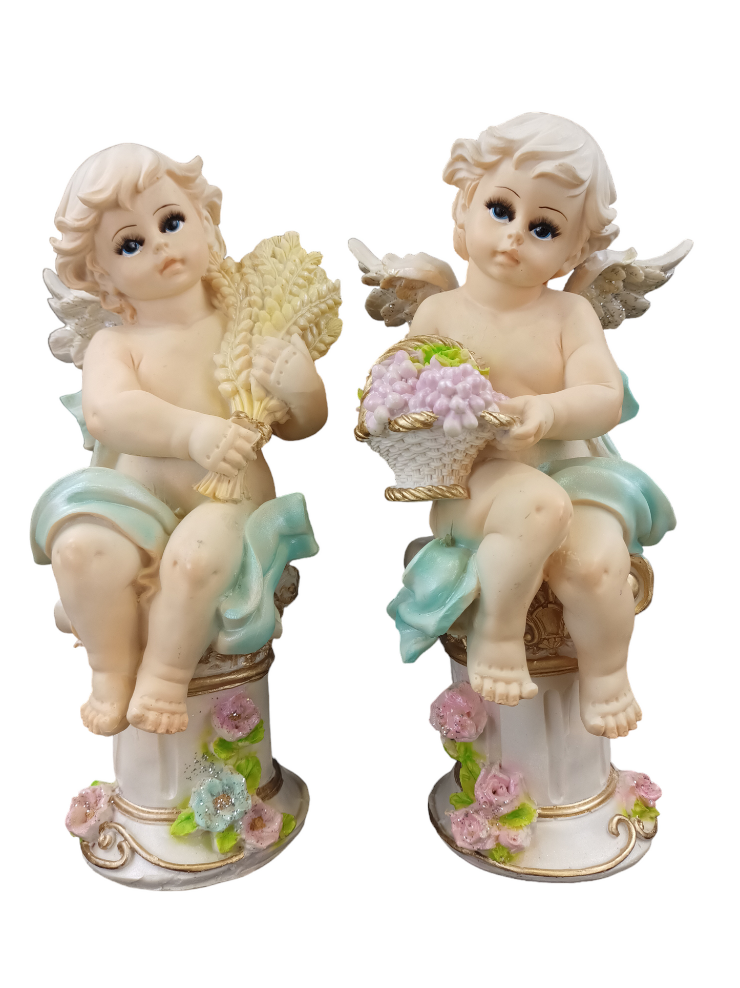 Dúo de Ángeles de la Abundancia – Prosperidad, Bendición y Armonía para tu Hogar (27 cm)