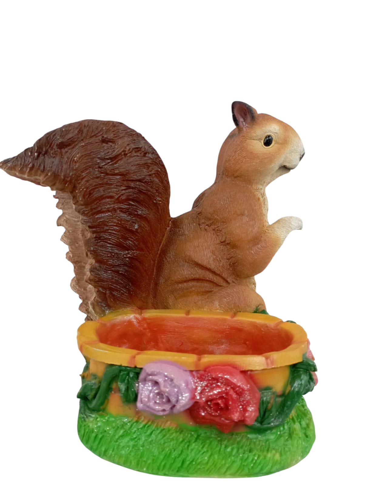 Maceta Decorativa Ardilla de Resina – Figura para Jardín y Hogar 30 cm | Adorno Natural y Original