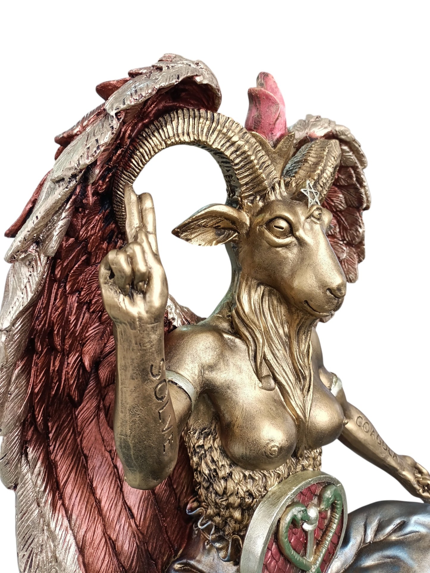 Figura Baphomet 40 cm Decoración Esotérica Premium | Estatua Mística de Resina con Acabado Antiguo