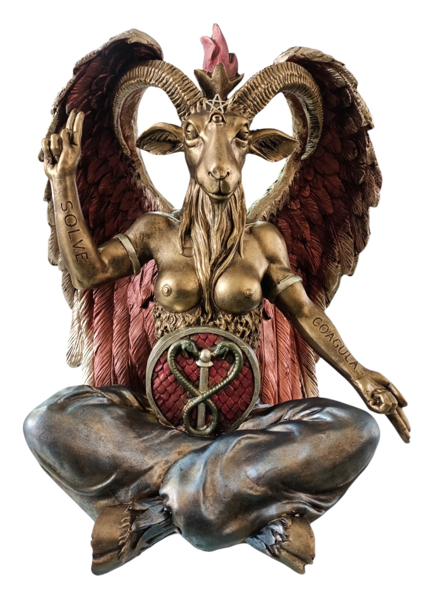 Figura Baphomet 40 cm Decoración Esotérica Premium | Estatua Mística de Resina con Acabado Antiguo