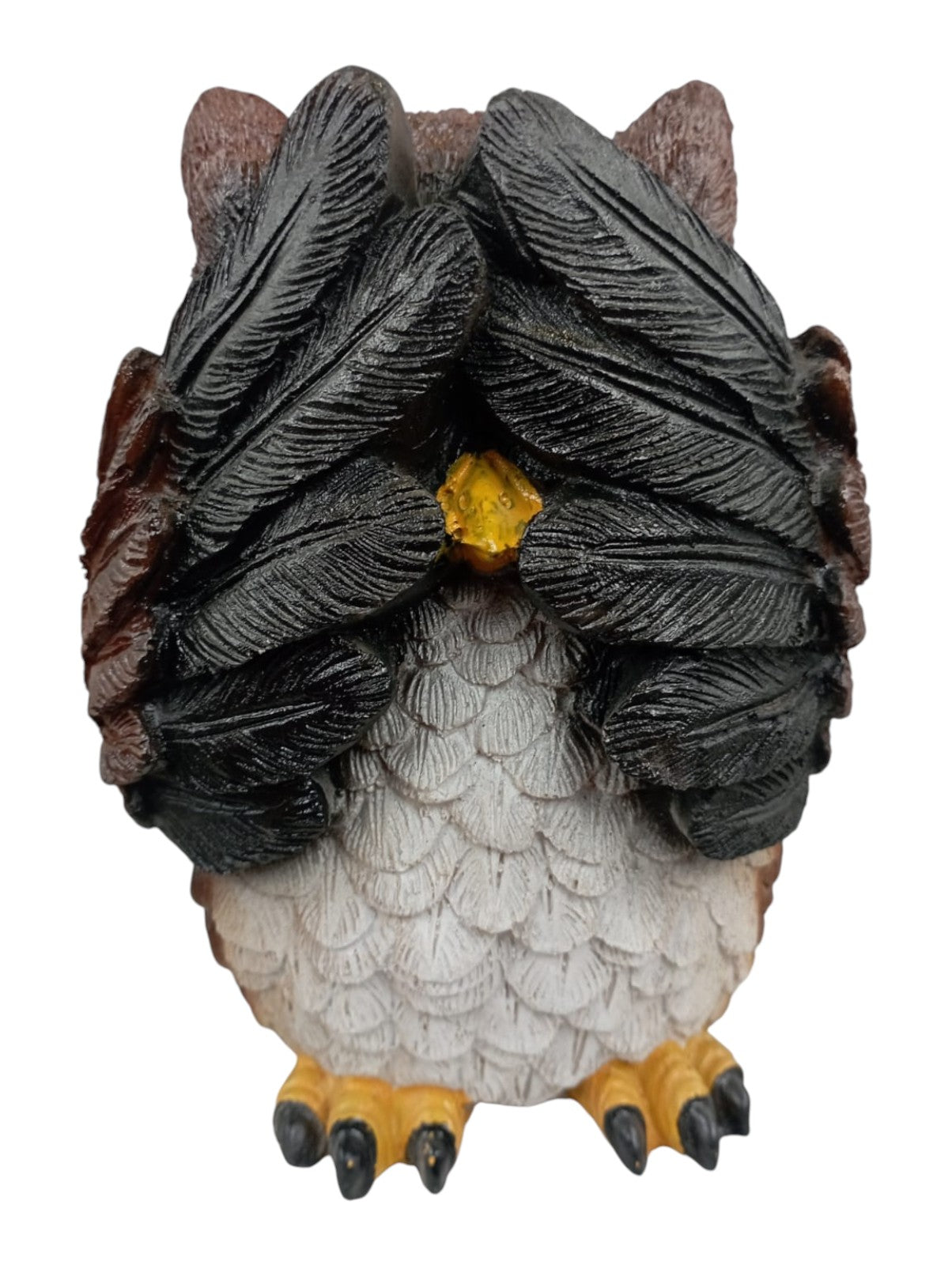 Set de Búhos Sabios Decorativos de Resina – Figuras “No veo, No oigo, No hablo”
