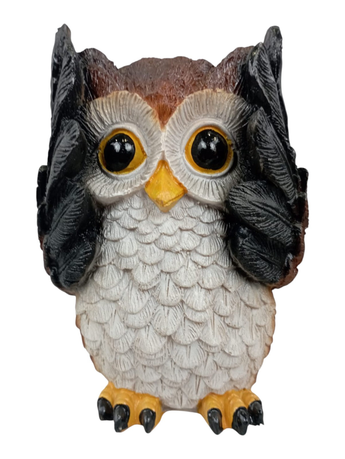 Set de Búhos Sabios Decorativos de Resina – Figuras “No veo, No oigo, No hablo”