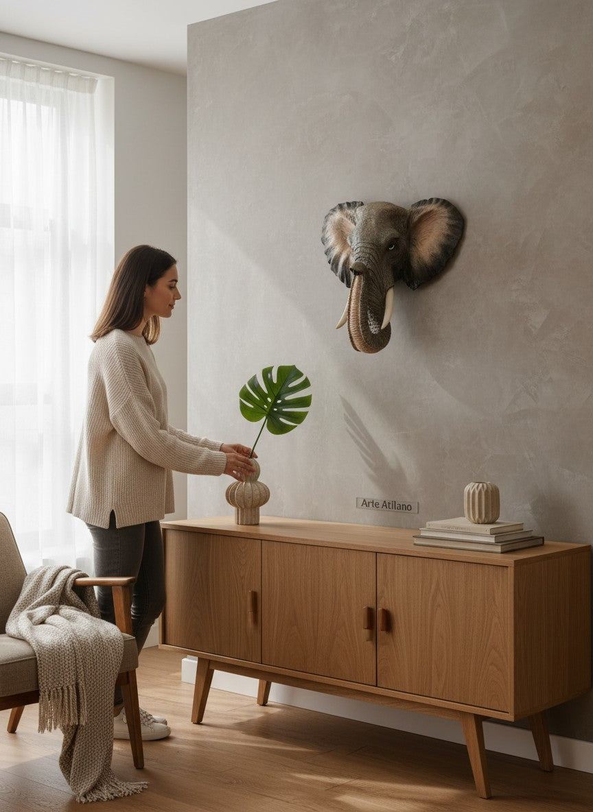 Elephant animal head trophies for wall decorations 