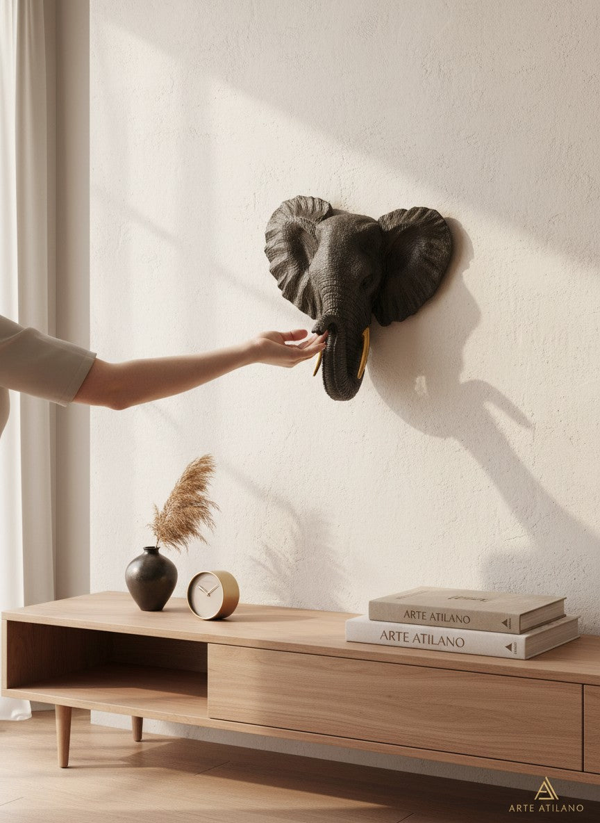 Elephant animal head trophies for wall decorations 