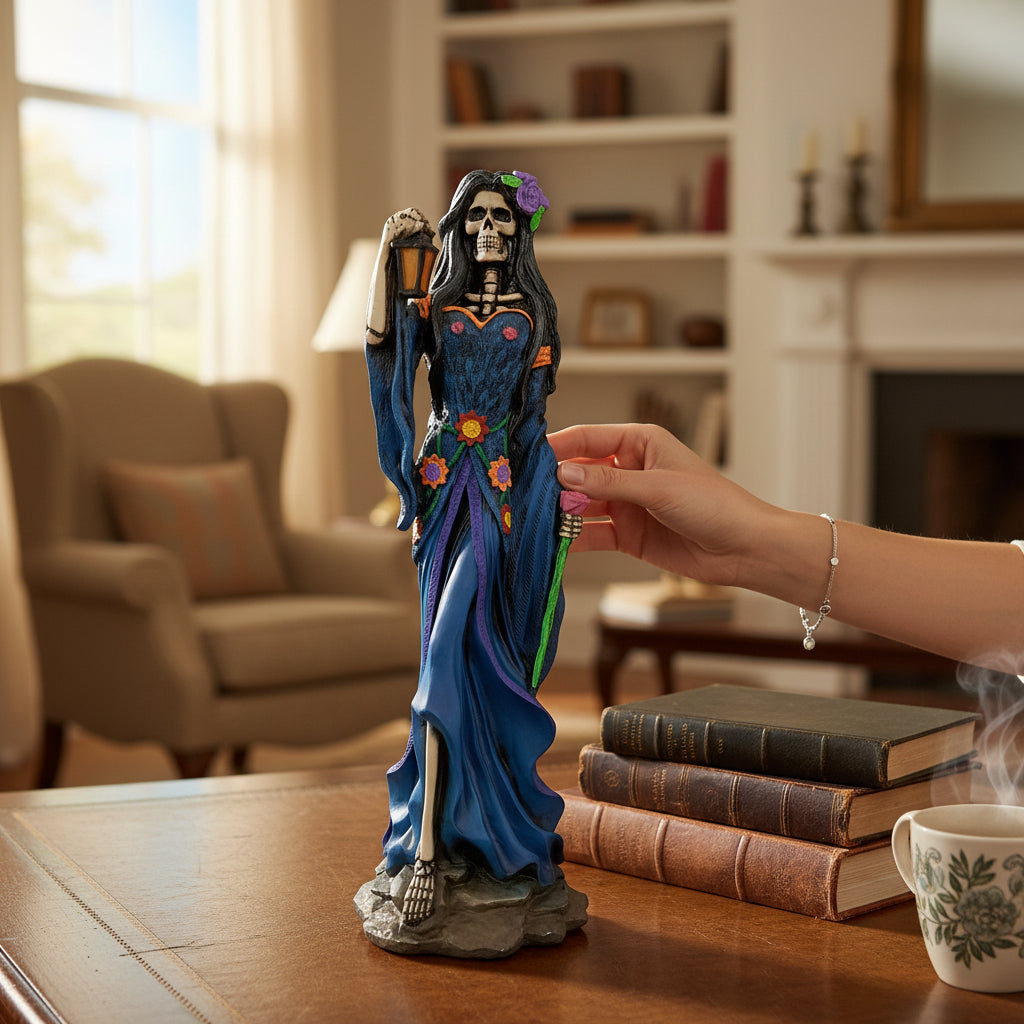 Catrinas de la Luz Decorative Catrines for Day of the Dead, 50 cm, Handmade Mexican Resin Figures (Large) 