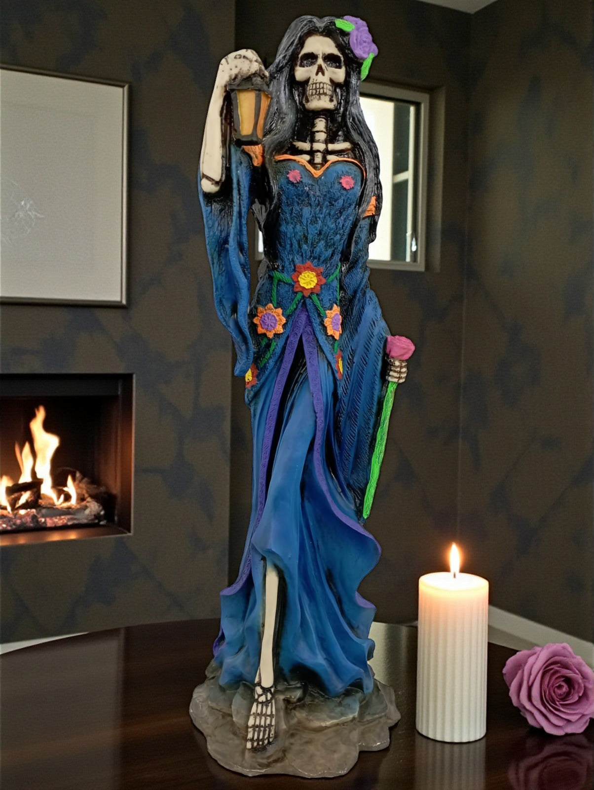 Catrinas de la Luz Decorative Catrines for Day of the Dead, 50 cm, Handmade Mexican Resin Figures (Large) 
