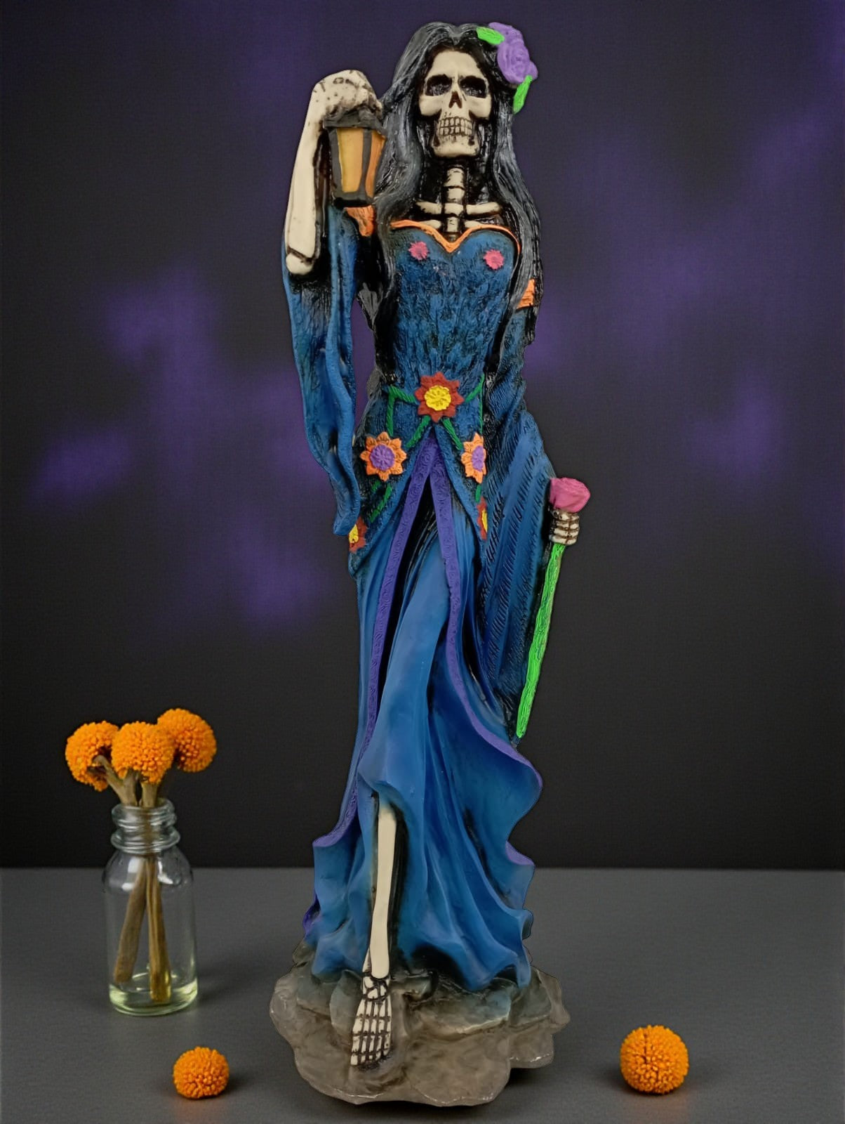 Catrinas de la Luz Decorative Catrines for Day of the Dead, 50 cm, Handmade Mexican Resin Figures (Large) 