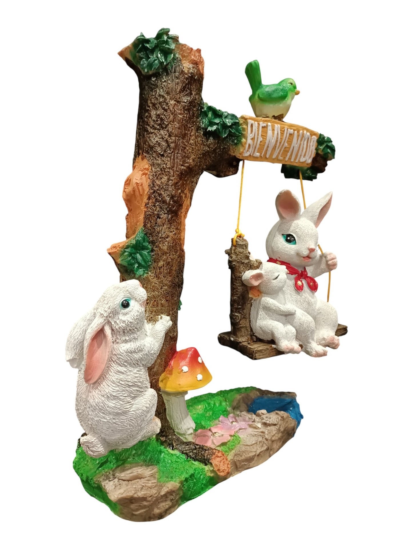 Figura Decorativa Conejitos Conejos – Adorno Artesanal para Hogar y Jardín